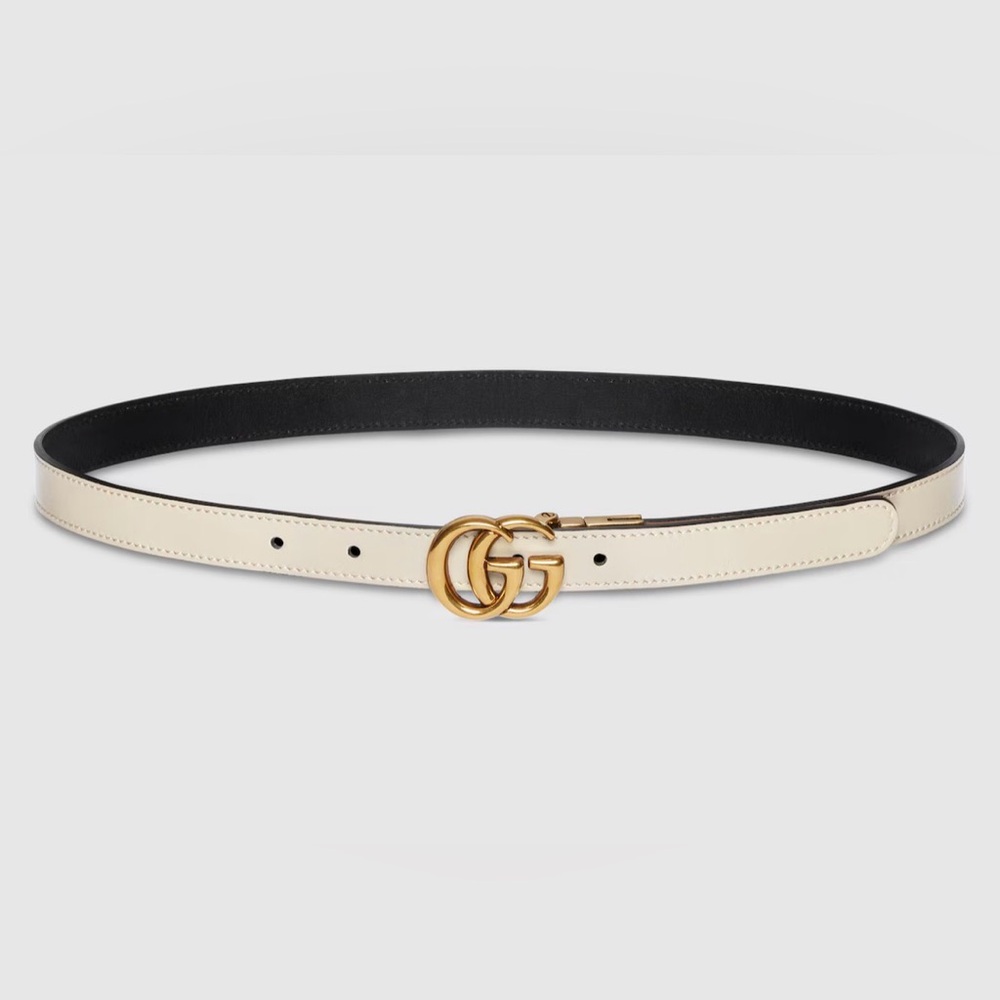 GUCCI GG Marmont reversible thin belt

Box, Dust bag, Receipt & both belt loops